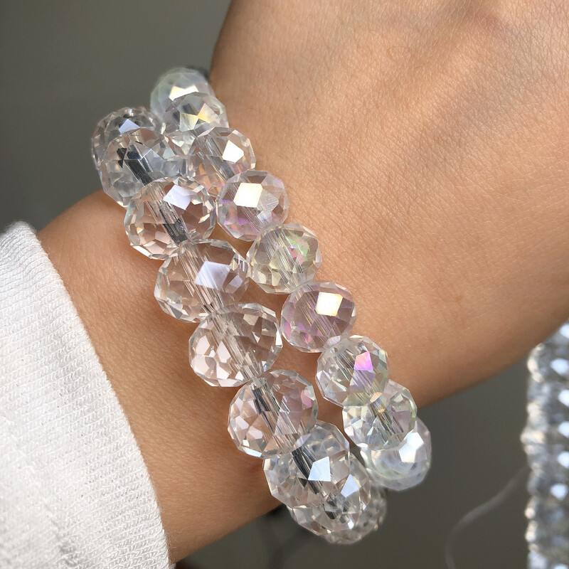 AB Clear Austria csiszolt kristály Rondelle üveggyöngy laza távtartó gyöngyök ékszerkészítéshez barkácsolás karkötő nyaklánc 3/4/6/8/10/12mm