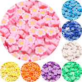 20/50/100 ks 10 mm viacfarebné hlinené kvetinové korálky z polymérovej hliny, voľné dištančné korálky na výrobu šperkov, DIY náramky, príslušenstvo