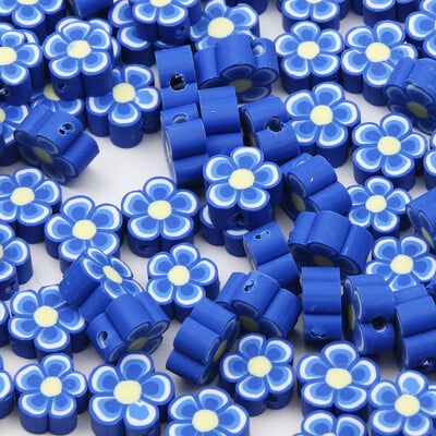 20/50/100 ks 10 mm viacfarebné hlinené kvetinové korálky z polymérovej hliny, voľné dištančné korálky na výrobu šperkov, DIY náramky, príslušenstvo