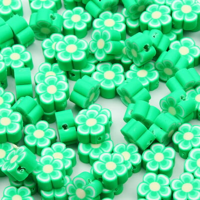 20/50/100 ks 10 mm viacfarebné hlinené kvetinové korálky z polymérovej hliny, voľné dištančné korálky na výrobu šperkov, DIY náramky, príslušenstvo