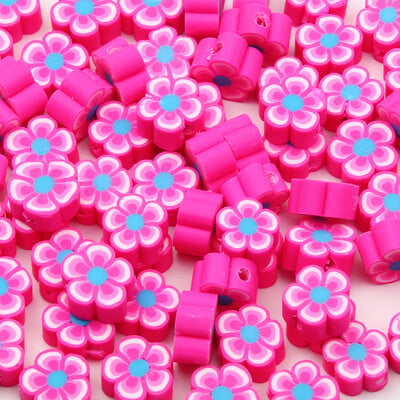 20/50/100 ks 10 mm viacfarebné hlinené kvetinové korálky z polymérovej hliny, voľné dištančné korálky na výrobu šperkov, DIY náramky, príslušenstvo