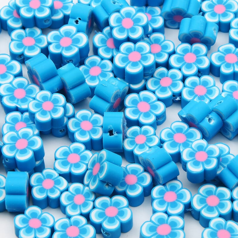 20/50/100 ks 10 mm viacfarebné hlinené kvetinové korálky z polymérovej hliny, voľné dištančné korálky na výrobu šperkov, DIY náramky, príslušenstvo