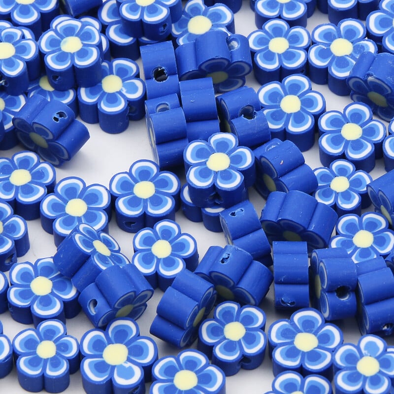 20/50/100 ks 10 mm viacfarebné hlinené kvetinové korálky z polymérovej hliny, voľné dištančné korálky na výrobu šperkov, DIY náramky, príslušenstvo