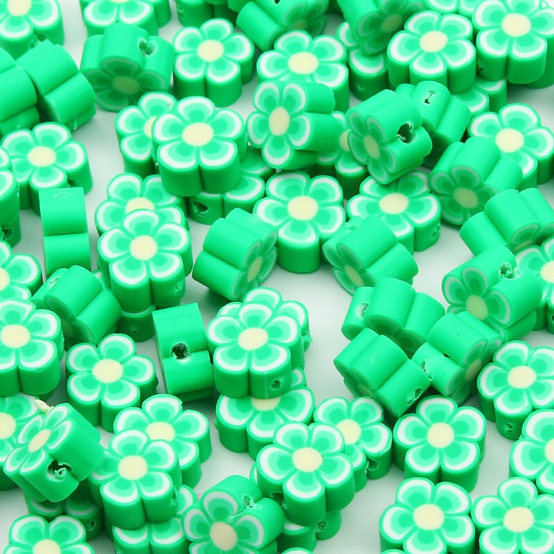 20/50/100 ks 10 mm viacfarebné hlinené kvetinové korálky z polymérovej hliny, voľné dištančné korálky na výrobu šperkov, DIY náramky, príslušenstvo