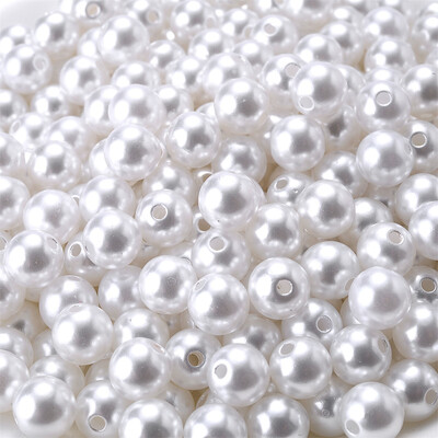 3/4/5/6/8/10/12mm Krāsainas akrila pērļu krelles, vaļīgas starplikas krelles rokdarbiem Rotaslietas krelles Rokassprādzes Kaklarotas Auskari