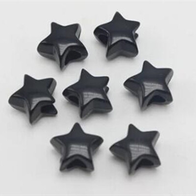 Egyszerű 10 mm-es fekete/fehér/színes akril/műanyag csillag DIY laza gyöngyök ékszerlelet 3-3,5 mm-es nagy lyukkal 100db y1417