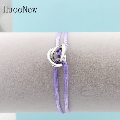 Nový horúci náramok z nehrdzavejúcej ocele s 3 kovovými prackami, stuhou a šnurovaním, viacfarebný nastaviteľný náramok pre ženy a mužov, unisex