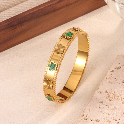 316L Nerūdijantis plienas Retro 3 spalvų Natūralūs Jūros kriauklės Gėlės Apyrankės Moteriškos mados tendencijos Aukšti papuošalai Priedai vakarėlio dovana