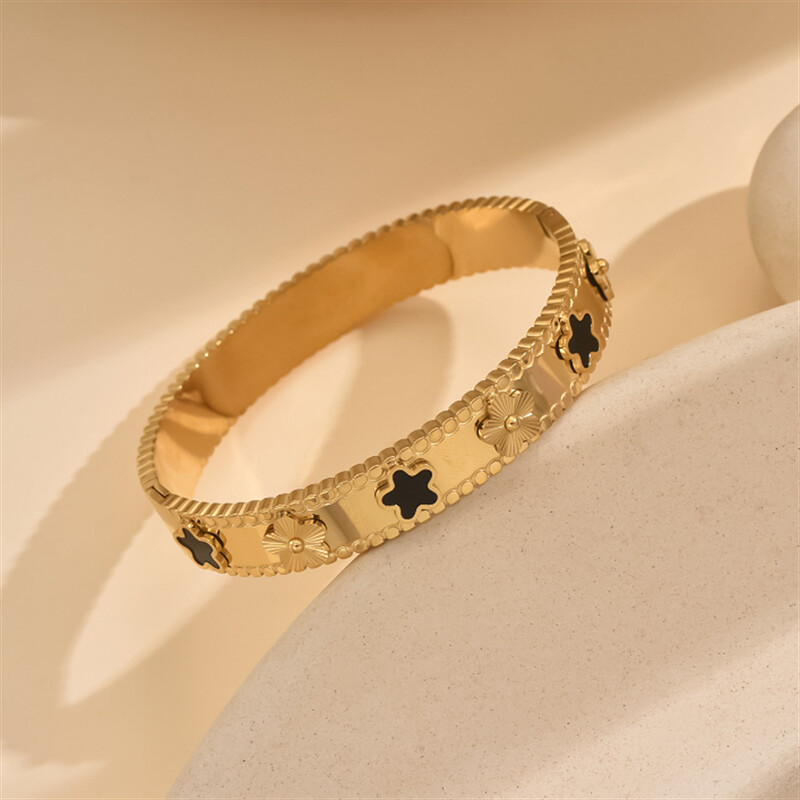 316L Nerūdijantis plienas Retro 3 spalvų Natūralūs Jūros kriauklės Gėlės Apyrankės Moteriškos mados tendencijos Aukšti papuošalai Priedai vakarėlio dovana