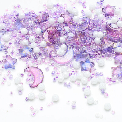 Jauktas zvaigznes mēness kristāla stikla krelles sēklu krelles, brīvas, apaļas pērles, kas paredzētas DIY rotaslietu izgatavošanai, amatniecības rokassprādzes, kaklarotas, auskari
