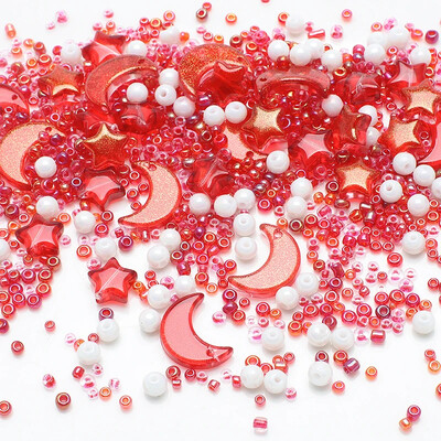 Jauktas zvaigznes mēness kristāla stikla krelles sēklu krelles, brīvas, apaļas pērles, kas paredzētas DIY rotaslietu izgatavošanai, amatniecības rokassprādzes, kaklarotas, auskari