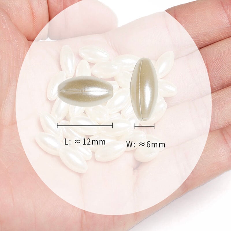 200 ks 3x6mm 4x8mm 6x12mm ryžové tvarované biele imitácie perál korálky remeselné dekorácie pre DIY náramky, náhrdelníky, výrobu šperkov