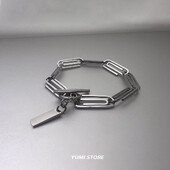 Módny náramok s sponkami na papier pre mužov a ženy, titánová oceľ, geometria, unisex náramok, šperky, hip hop, Y2k doplnky, veľkoobchod