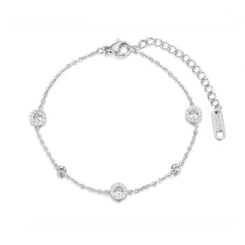 Lokaer Classic Roman Numerals Cubic Zirconia Chain & Link Βραχιόλια Κοσμήματα Γούρια από τιτάνιο Ατσάλι Βραχιόλι Γυναικεία B18019