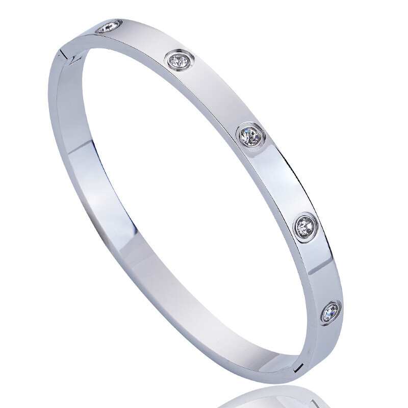 Nový módny dámsky náramok z nehrdzavejúcej ocele, párový náramok, kubický zirkón, zlaté šperky, darček pre mužov