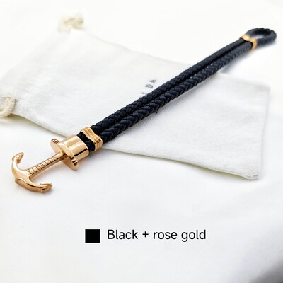 Kiváló minőségű rozsdamentes acél női horgony karkötő Navy stílusú divat egyéniség minden hozzáillő bőr kötél pár kiegészítők