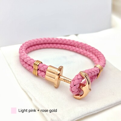 Kiváló minőségű rozsdamentes acél női horgony karkötő Navy stílusú divat egyéniség minden hozzáillő bőr kötél pár kiegészítők