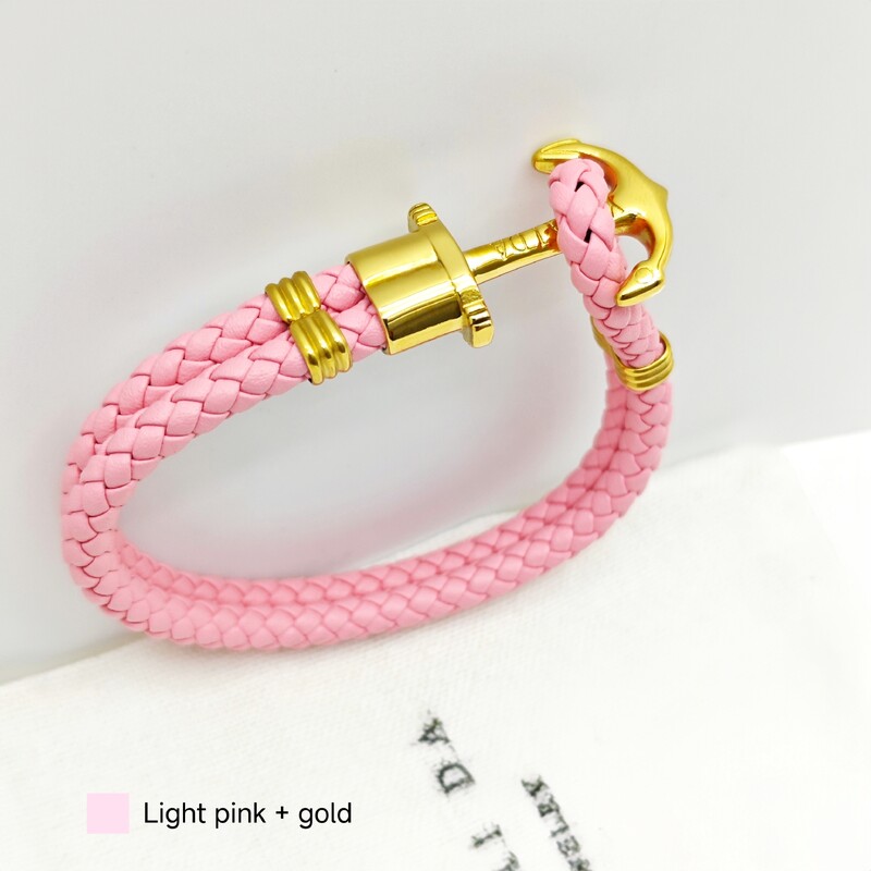 Kiváló minőségű rozsdamentes acél női horgony karkötő Navy stílusú divat egyéniség minden hozzáillő bőr kötél pár kiegészítők