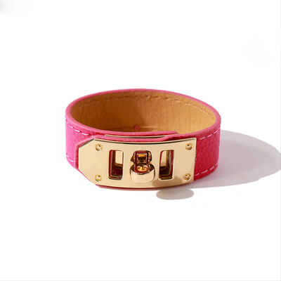 Bobokiki Jewelry Europos ir Amerikos mados 316L nerūdijančio plieno lygių mygtukų odinė virvė prabangi apyrankė.