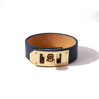 Bobokiki Jewelry Europos ir Amerikos mados 316L nerūdijančio plieno lygių mygtukų odinė virvė prabangi apyrankė.