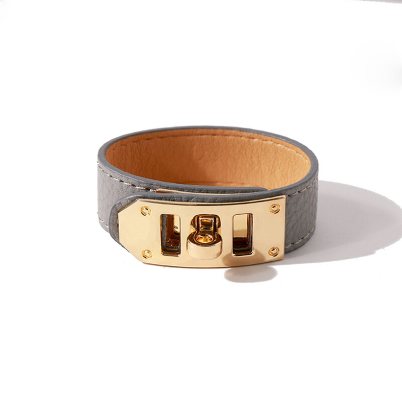 Bobokiki Jewelry Europos ir Amerikos mados 316L nerūdijančio plieno lygių mygtukų odinė virvė prabangi apyrankė.