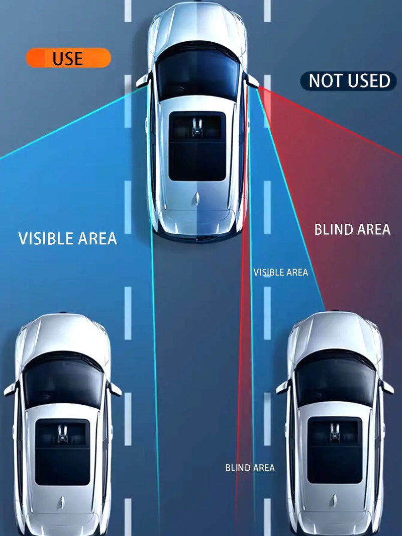 2PC plataus kampo veidrodis Automobilio galinio vaizdo veidrodis Mažas apvalus veidrodis aklosios zonos 360 laipsnių automobilio veidrodis pagalbinis veidrodis aklinos zonos veidrodis