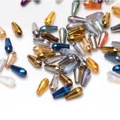 3x7/4x10mm zmiešané pokovované krištáľové sklenené korálky v tvare slzy, DIY voľné rozpery, remeslá, výroba šperkov, náušnice, príslušenstvo na vyšívanie.