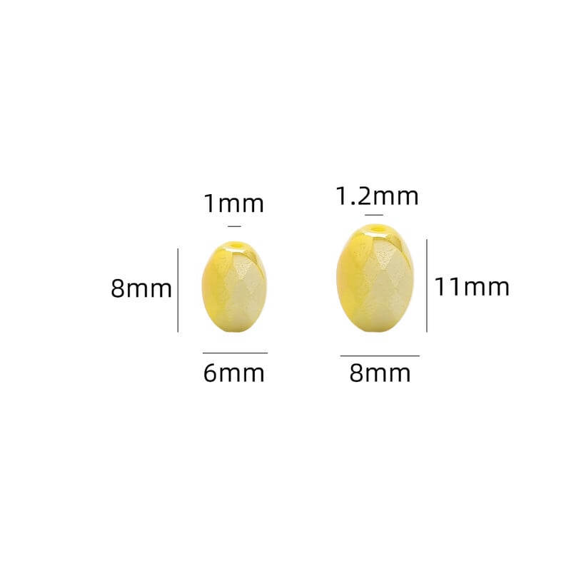 30 ks/sada plochých oválnych korálok 8x11 mm AB fazetované sklenené korálky, voľné korálky, šperky, DIY výroba, krištáľové doplnky, veľkoobchod a hromadné...