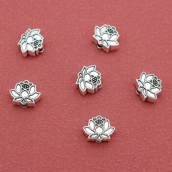 10 τμχ/Παρτίδα Pretty Cubic Zen Lotus Loose Beads 12x9x5mm Βραχιόλια Μενταγιόν Διακοσμητικά Αντικέ Spacer Beads Αξεσουάρ κοσμημάτων DIY