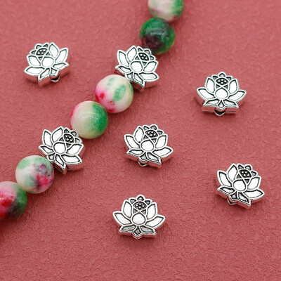 10 τμχ/Παρτίδα Pretty Cubic Zen Lotus Loose Beads 12x9x5mm Βραχιόλια Μενταγιόν Διακοσμητικά Αντικέ Spacer Beads Αξεσουάρ κοσμημάτων DIY