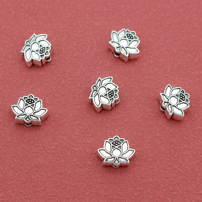 10 ks/sada pekných kubických zenových lotosových korálok 12x9x5mm náramky, prívesky, ozdoby, starožitné medzerové korálky, DIY šperky, doplnky