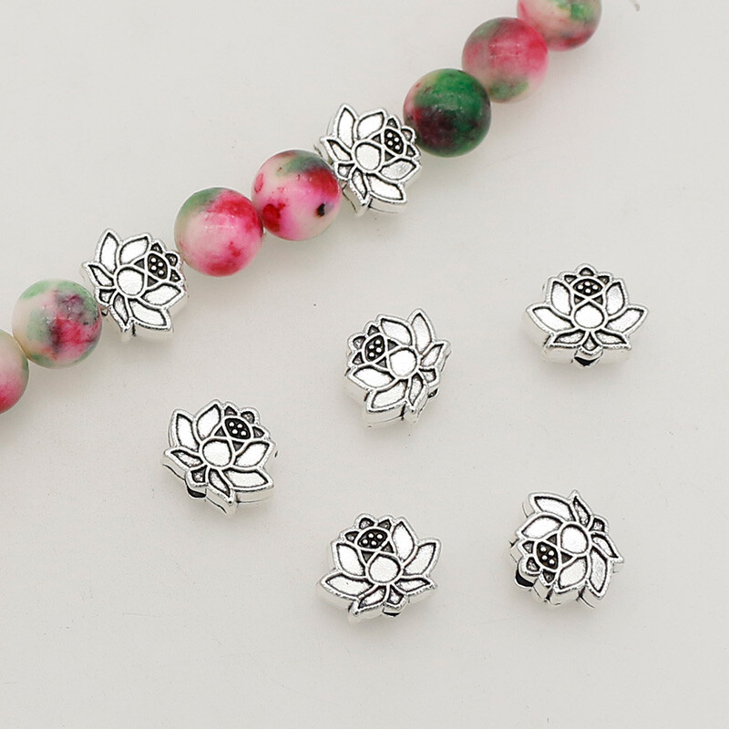 10 ks/sada pekných kubických zenových lotosových korálok 12x9x5mm náramky, prívesky, ozdoby, starožitné medzerové korálky, DIY šperky, doplnky