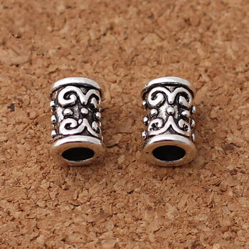 50 τμχ/παρτίδα Retro Craft Cylinder Big Hole Spacer Beads High Quality Metal Tube Charm Beads DIY Γυναικεία Ανδρικά κοσμήματα Δημιουργία ευρημάτων