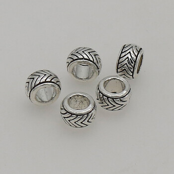 20 τμχ/παρτίδα Classic Wave Pattern Big Hole Loose Beads 7,5mm Χειροποίητη διακόσμηση Πλεκτά γένια/Wig Spacer Beads Κατασκευή κοσμημάτων DIY