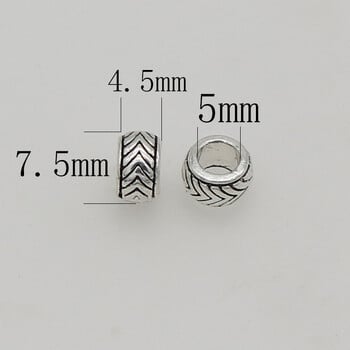 20 τμχ/παρτίδα Classic Wave Pattern Big Hole Loose Beads 7,5mm Χειροποίητη διακόσμηση Πλεκτά γένια/Wig Spacer Beads Κατασκευή κοσμημάτων DIY