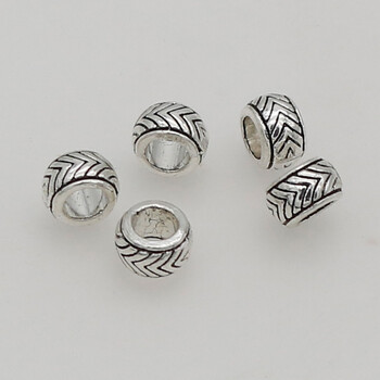 20 τμχ/παρτίδα Classic Wave Pattern Big Hole Loose Beads 7,5mm Χειροποίητη διακόσμηση Πλεκτά γένια/Wig Spacer Beads Κατασκευή κοσμημάτων DIY