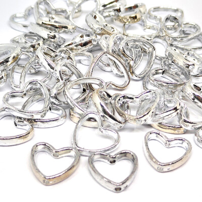 50 vnt spalvingi tuščiaviduriai meilės karoliukai akrilo širdelė 15 mm skaidrūs rankų darbo papuošalai, tiesi skylė „pasidaryk pats“ priedams