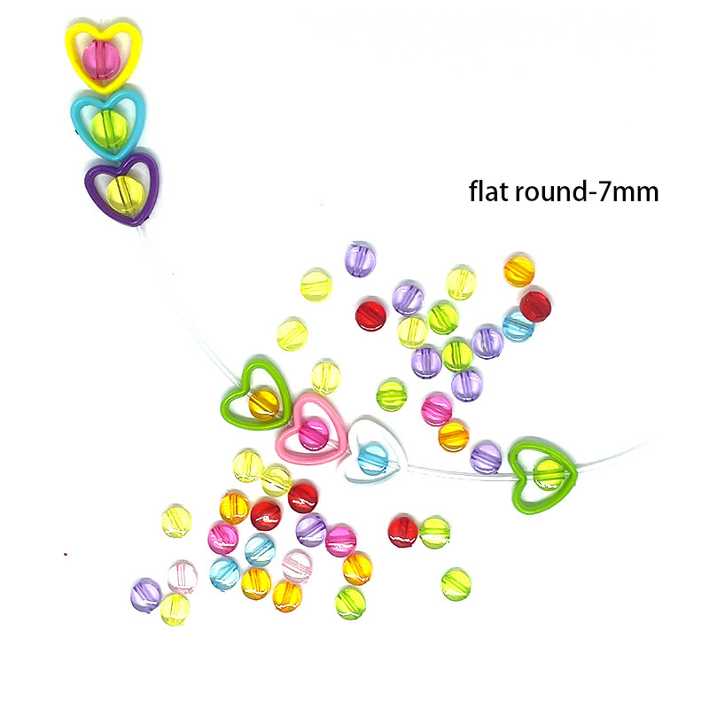 50 vnt spalvingi tuščiaviduriai meilės karoliukai akrilo širdelė 15 mm skaidrūs rankų darbo papuošalai, tiesi skylė „pasidaryk pats“ priedams
