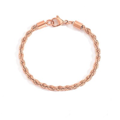 Náramok z nehrdzavejúcej ocele, lano, retiazka, dámsky náramok, zlatá farba, minimalistický 3 mm 4 mm, ručné doplnky, trendy hippie šperky, dámske C048