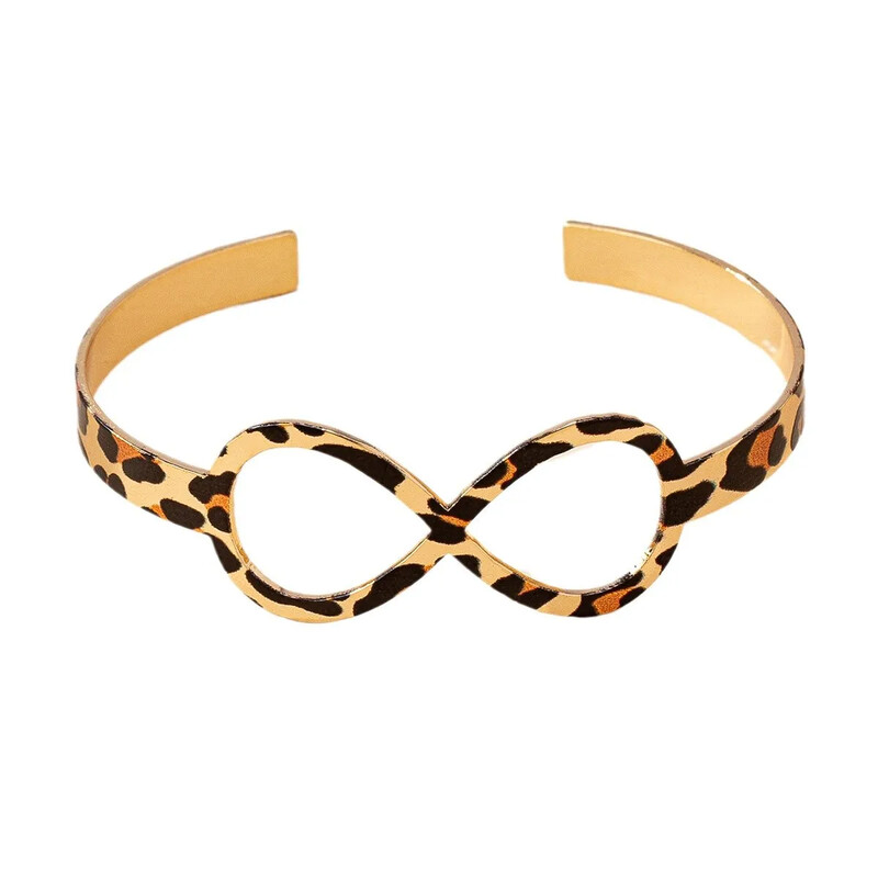 2024 Nový geometrický nekonečný symbol leopardia potlač manžetový náramok pre ženy francúzsky retro elegantný luxusný otvárací náramok