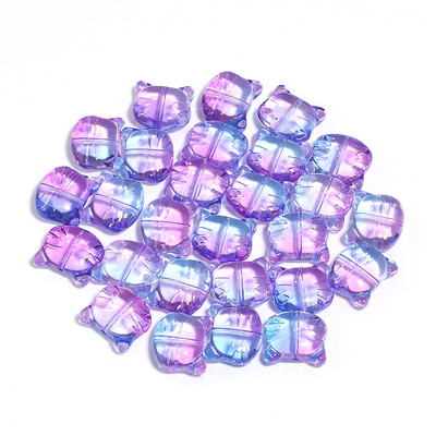 30 τμχ Γυάλινες χάντρες κεφαλής γάτας Χρώμα Χαριτωμένο φωτιστικό γούρι χάντρα για κοσμήματα κατασκευής DIY βραχιόλια Κολιέ σκουλαρίκι DIY αξεσουάρ