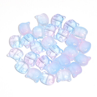 30 τμχ Γυάλινες χάντρες κεφαλής γάτας Χρώμα Χαριτωμένο φωτιστικό γούρι χάντρα για κοσμήματα κατασκευής DIY βραχιόλια Κολιέ σκουλαρίκι DIY αξεσουάρ