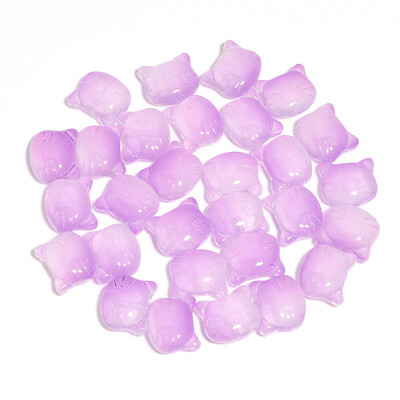 30 τμχ Γυάλινες χάντρες κεφαλής γάτας Χρώμα Χαριτωμένο φωτιστικό γούρι χάντρα για κοσμήματα κατασκευής DIY βραχιόλια Κολιέ σκουλαρίκι DIY αξεσουάρ