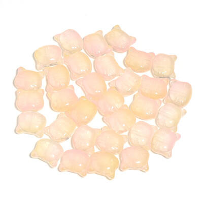 30 τμχ Γυάλινες χάντρες κεφαλής γάτας Χρώμα Χαριτωμένο φωτιστικό γούρι χάντρα για κοσμήματα κατασκευής DIY βραχιόλια Κολιέ σκουλαρίκι DIY αξεσουάρ