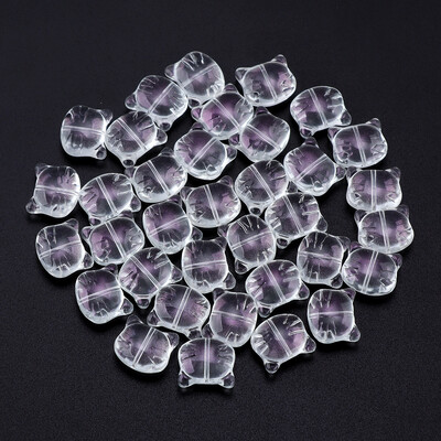 30 τμχ Γυάλινες χάντρες κεφαλής γάτας Χρώμα Χαριτωμένο φωτιστικό γούρι χάντρα για κοσμήματα κατασκευής DIY βραχιόλια Κολιέ σκουλαρίκι DIY αξεσουάρ