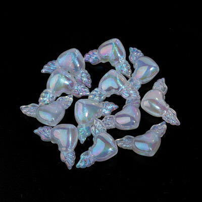 10 buc/lot, placat cu culoare acrilic, aripă, margele în formă de inimă, farmece drăguțe libere pentru colier, brățară, accesorii de bijuterii DIY