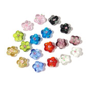 10 kom/lot Višebojne staklene perle Proziran cvijet Labava glazura privjesci za izradu nakita DIY narukvice Lampwork pribor