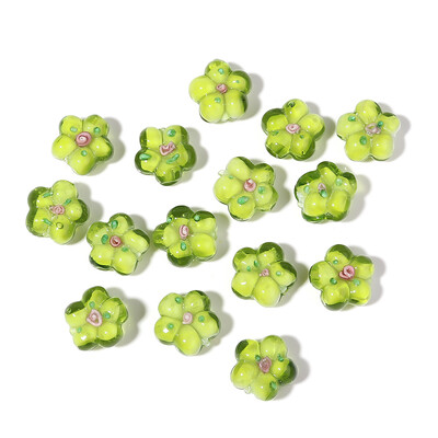 10 kom/lot Višebojne staklene perle Proziran cvijet Labava glazura privjesci za izradu nakita DIY narukvice Lampwork pribor