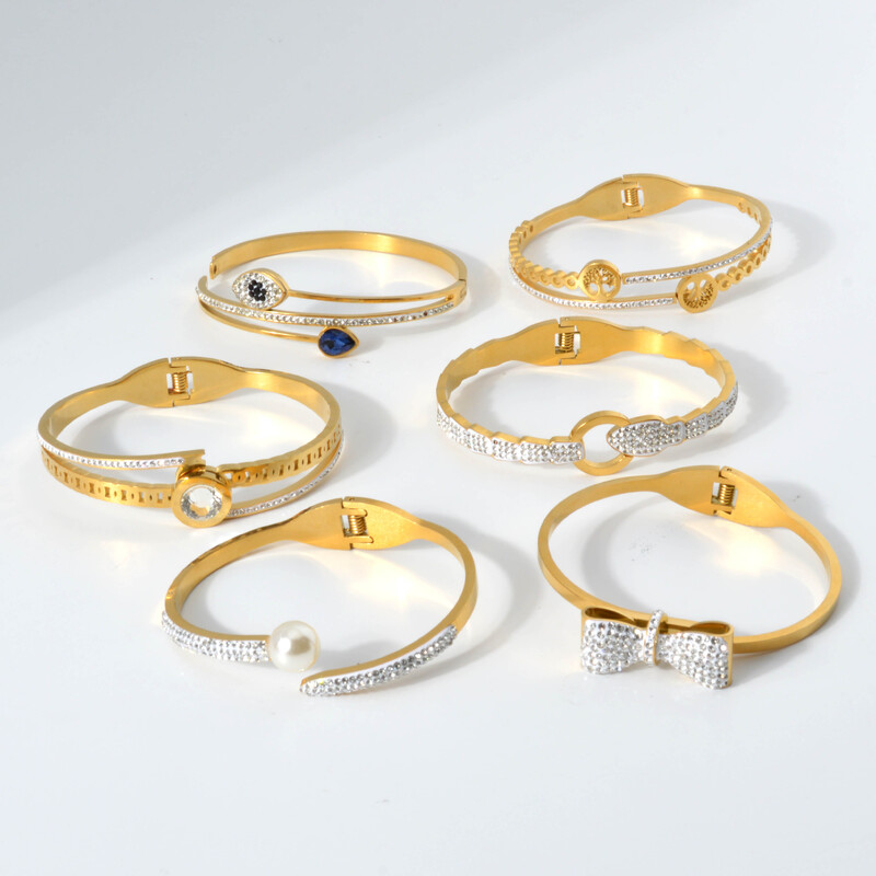 ZEADear Jewelry rozsdamentes acél karkötő Életfa kék szemek kígyógyöngy cirkon masni Törökország Boho arany karperec a legjobb ajándék