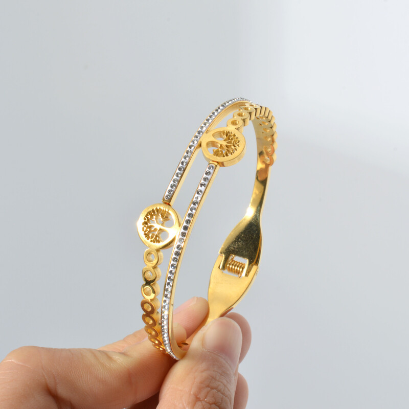 ZEADear Jewelry rozsdamentes acél karkötő Életfa kék szemek kígyógyöngy cirkon masni Törökország Boho arany karperec a legjobb ajándék